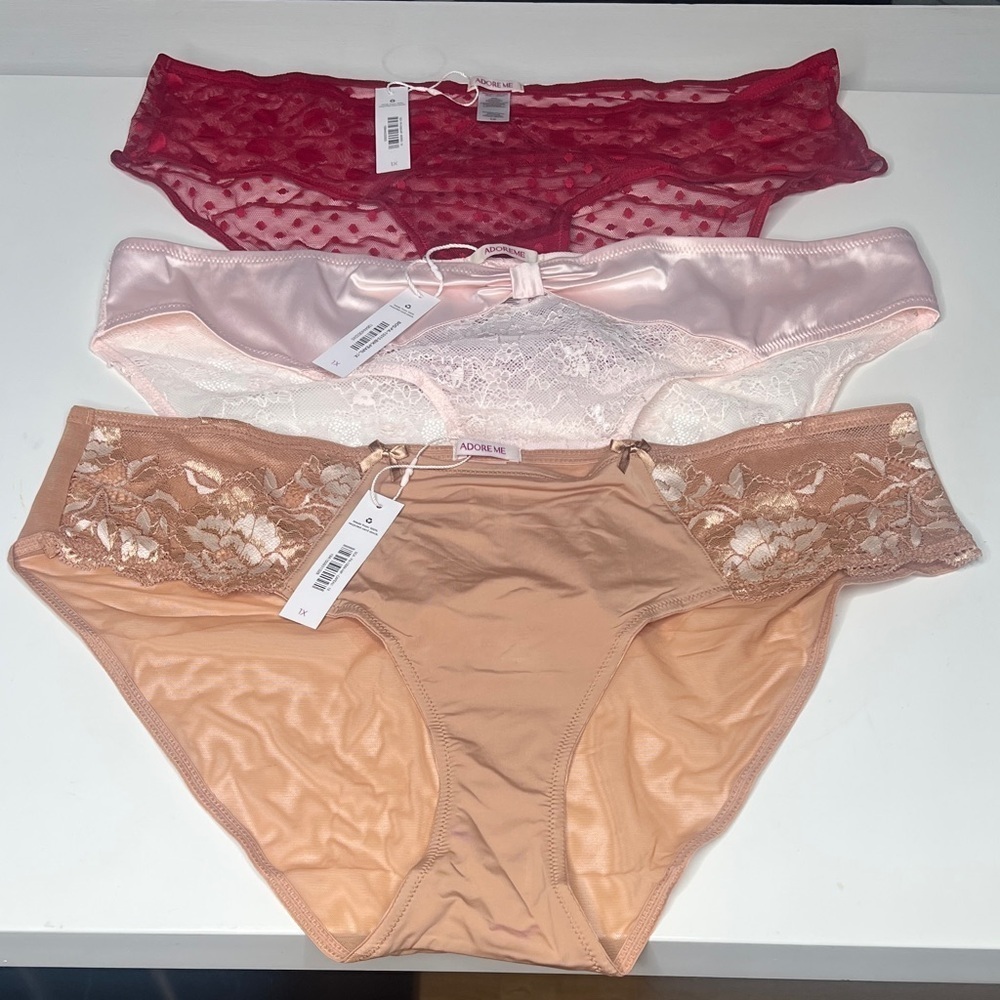Adore Me Sz 1X Set of 3 Bikini Panties- New with Tags
